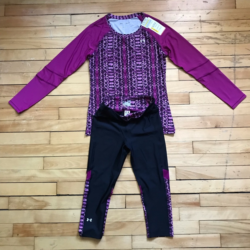 Under Armor Raglan Athletic Magenta Snakeskin Set